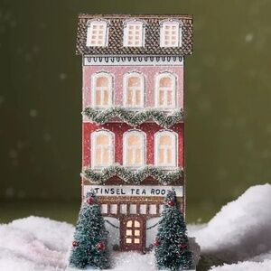 NWT Anthropologie George & Viv Holiday Village Tinsel Tea Room Shop